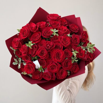 Ruby Glow rose bouquet
