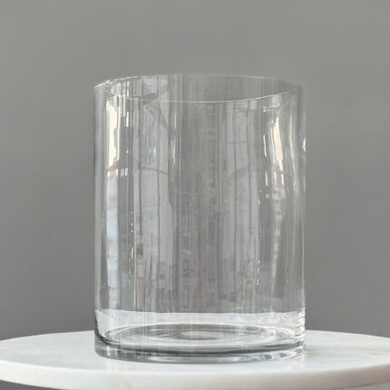 Clear Glass Cylinder Vase 7 1/2 in
