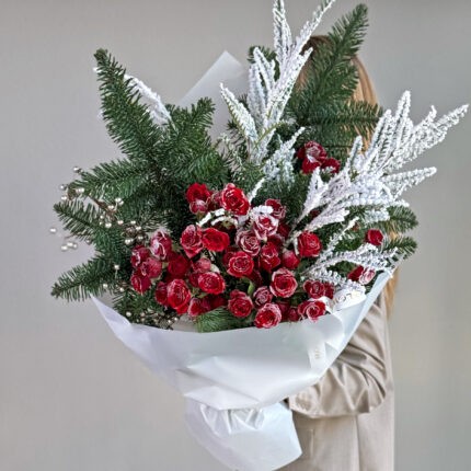Elf — snowy branches in a winter bouquet