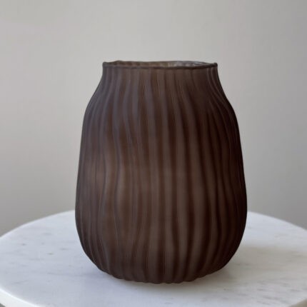 Chocolate Matte Glass Vase 8 in