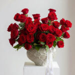50 Scarlet Roses & Vase